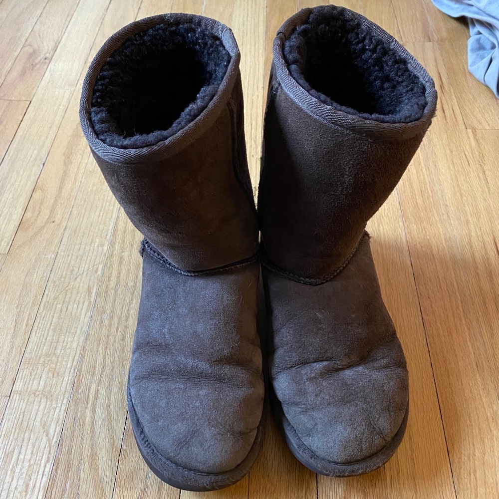 Chocolate brown, medium height uggs